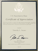 Certificate of Appreciation